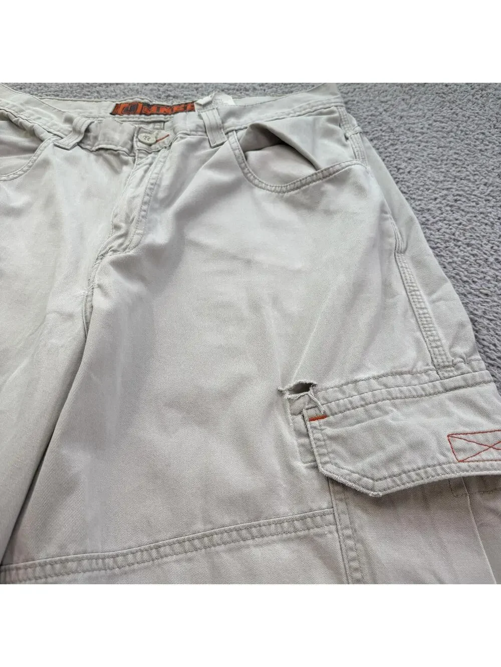 Vintage JNCO Jeans J375T Khaki Cargo Pants Made In USA 36x32 Wide Leg Y2K Skater